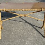 Table basse en corde design vintage années 60