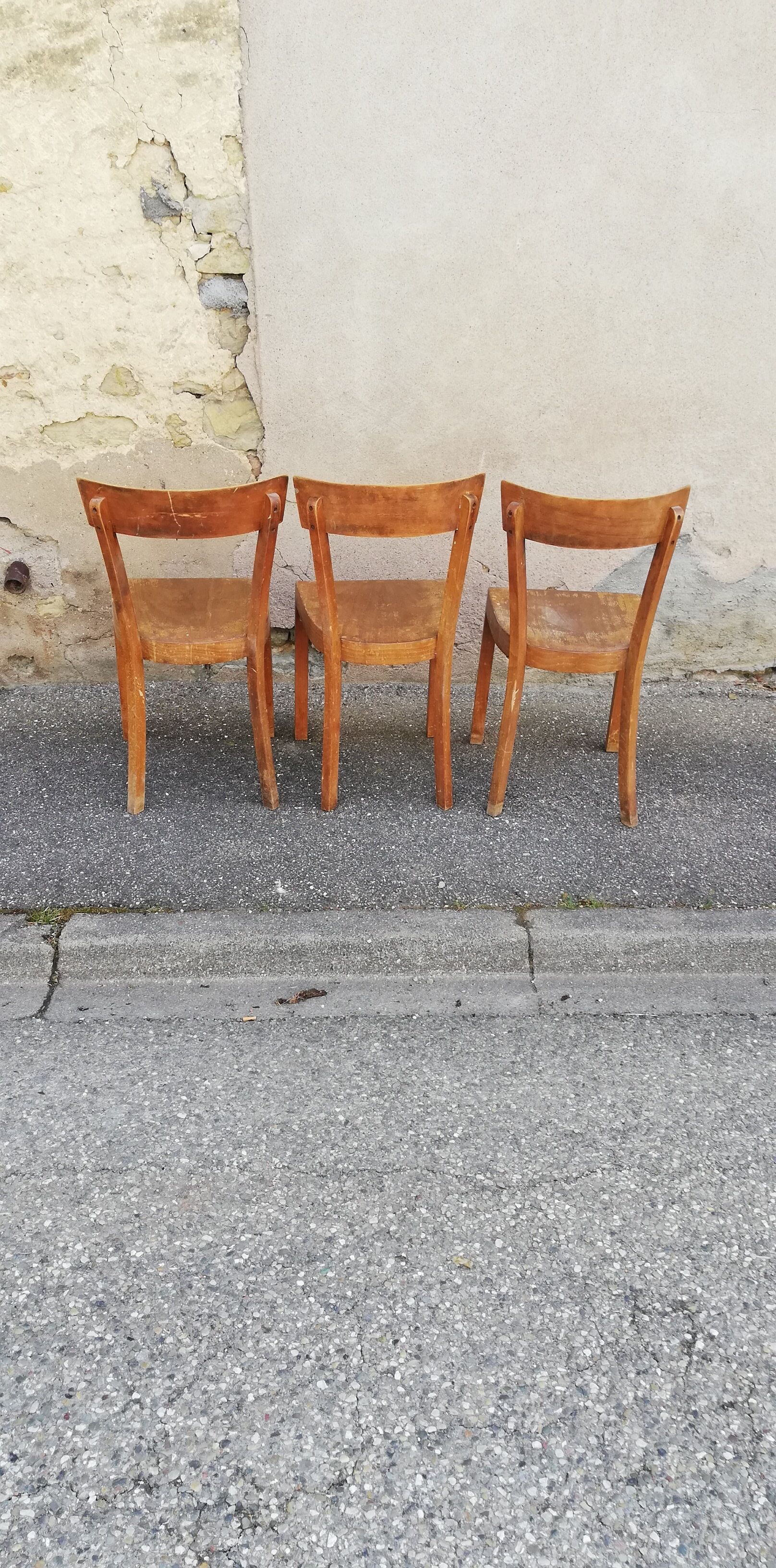 Set of 3 vintage bistro chairs