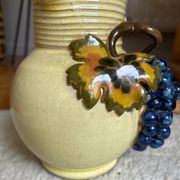 Earthenware jug/carafe HB with grape bunch slip decoration.