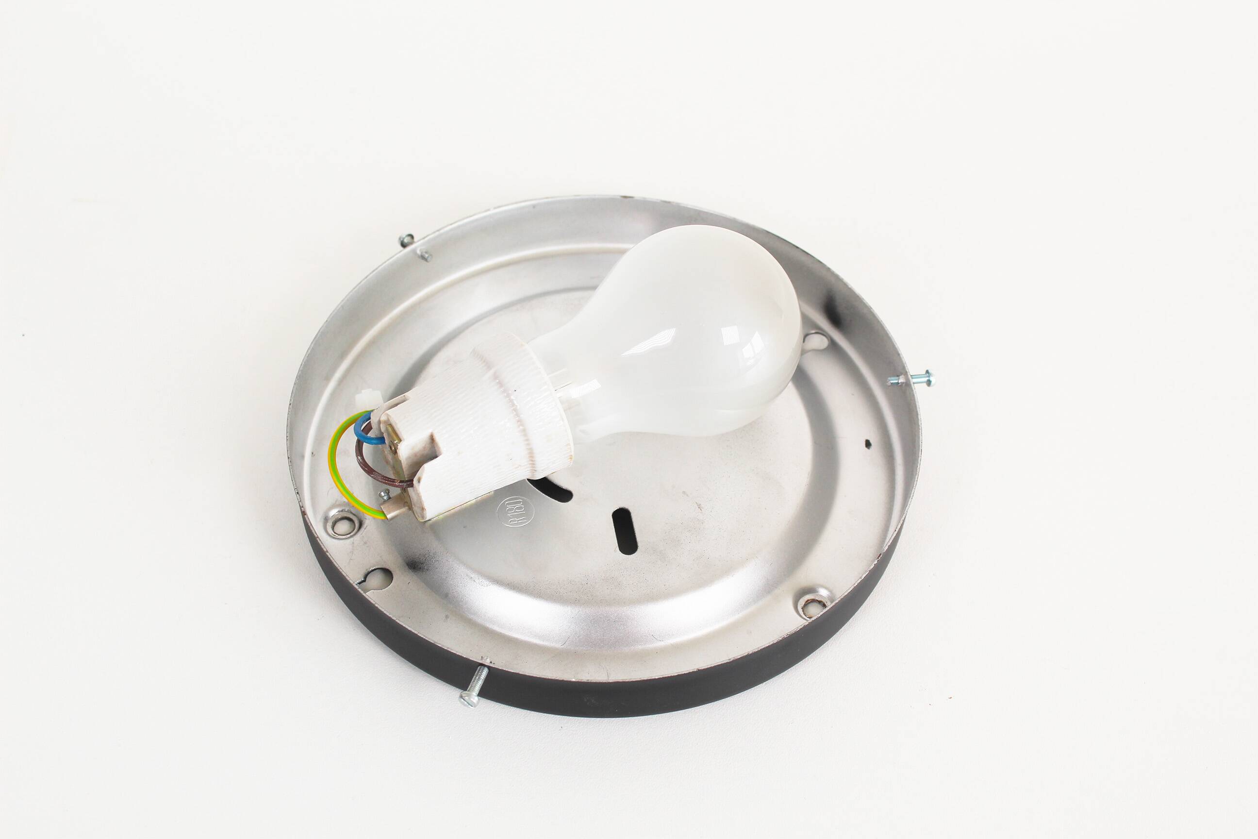 Original 1970’s amber Glass ‘Flower’ wall lamps by Erco