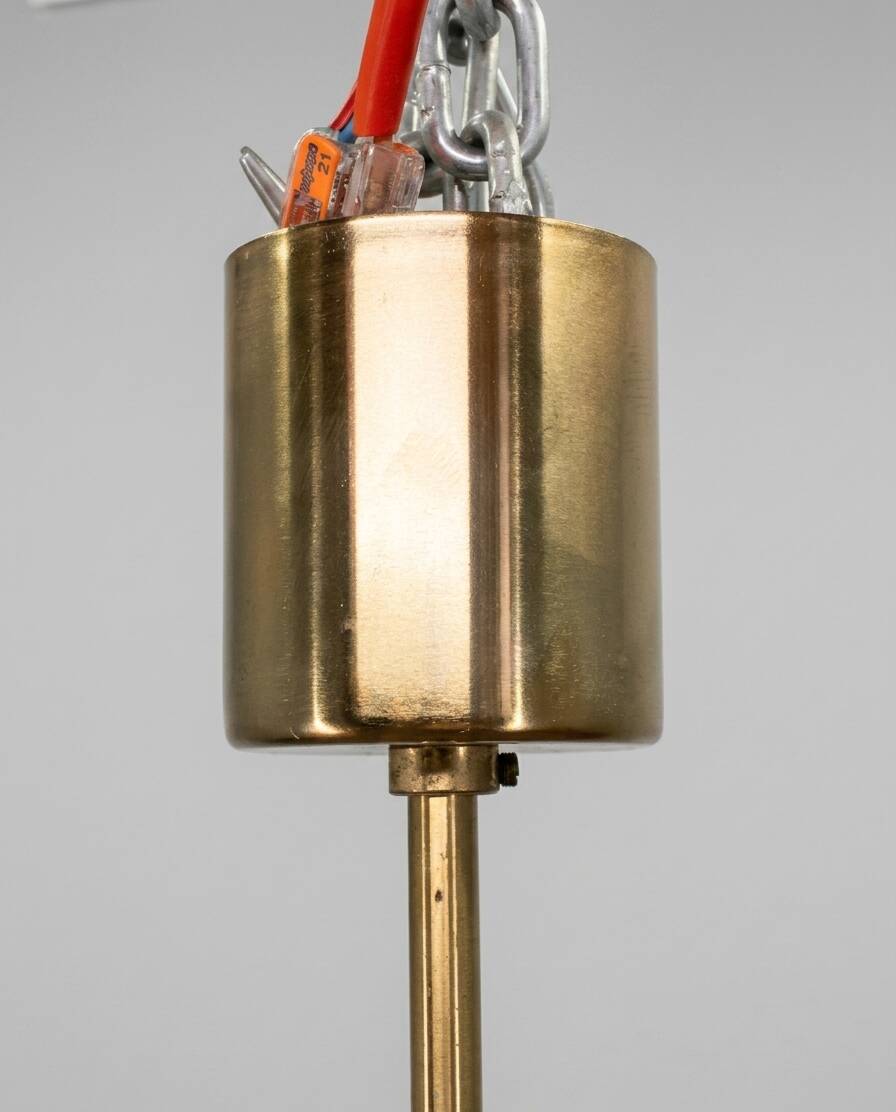 Faceted glass chandelier brass Jaroslav Bejvl Kamenický Šenov 1960s Czechoslovakia