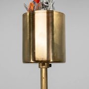 Faceted glass chandelier brass Jaroslav Bejvl Kamenický Šenov 1960s Czechoslovakia