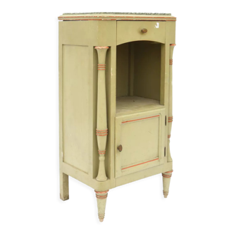 Bedside table in green lacquered wood