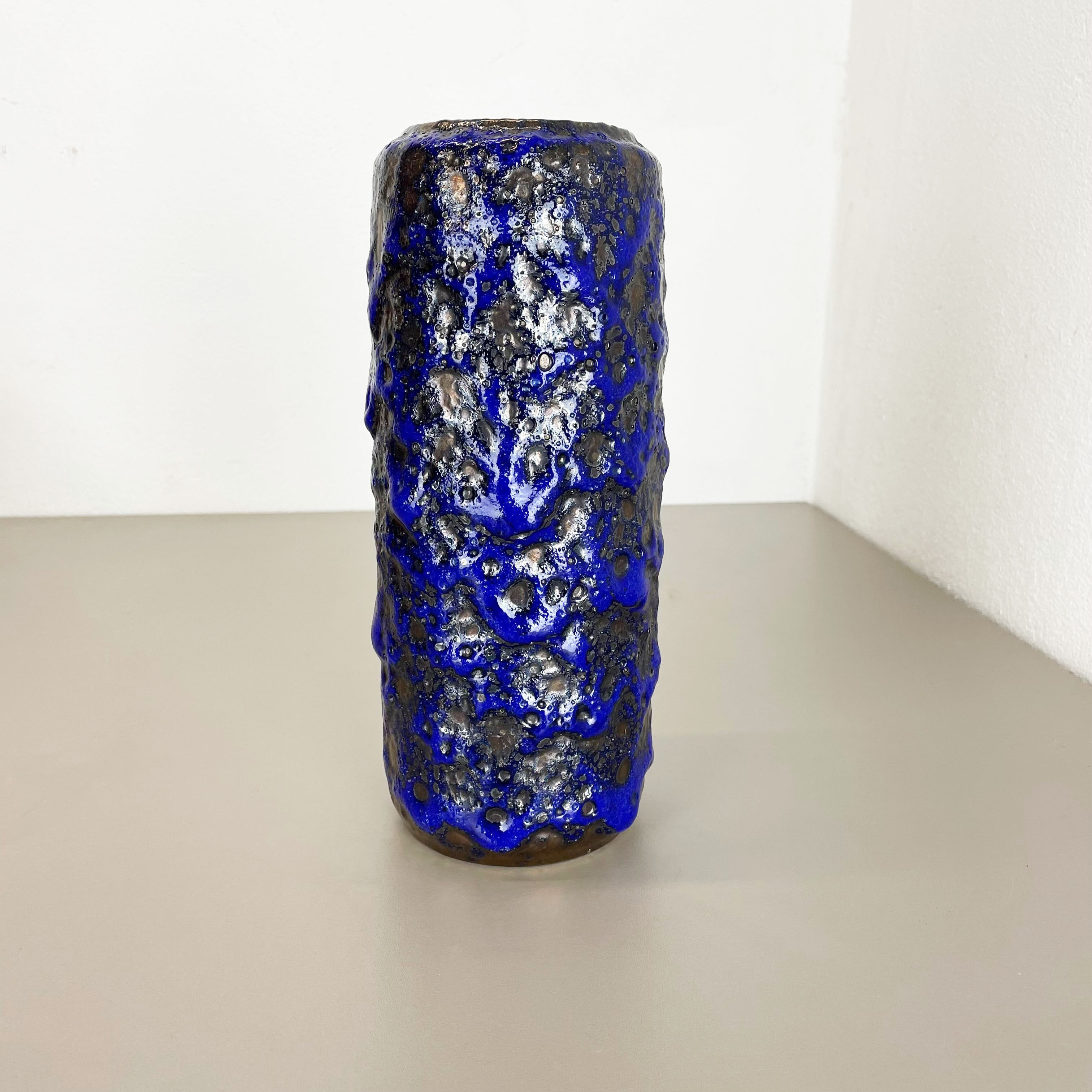 Rare Super Color Crusty Fat Lava Multi-Color Vase Scheurich, Germany WGP, 1970s