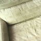 Patchwork leather olive green lounge chair and ottoman by Laauser, 1970s