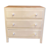 Chest of drawers raw wood & chalk white