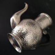 Antique english pewter hammered sheffield a la reine teapot hammered metal