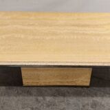 Travertine and brass coffee table by Fedam from the 70s