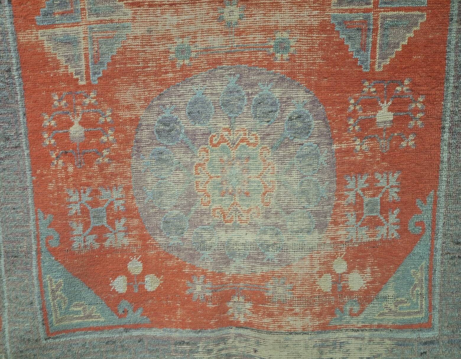 Antique Khotan rug Uyghur East Turkestan 1910