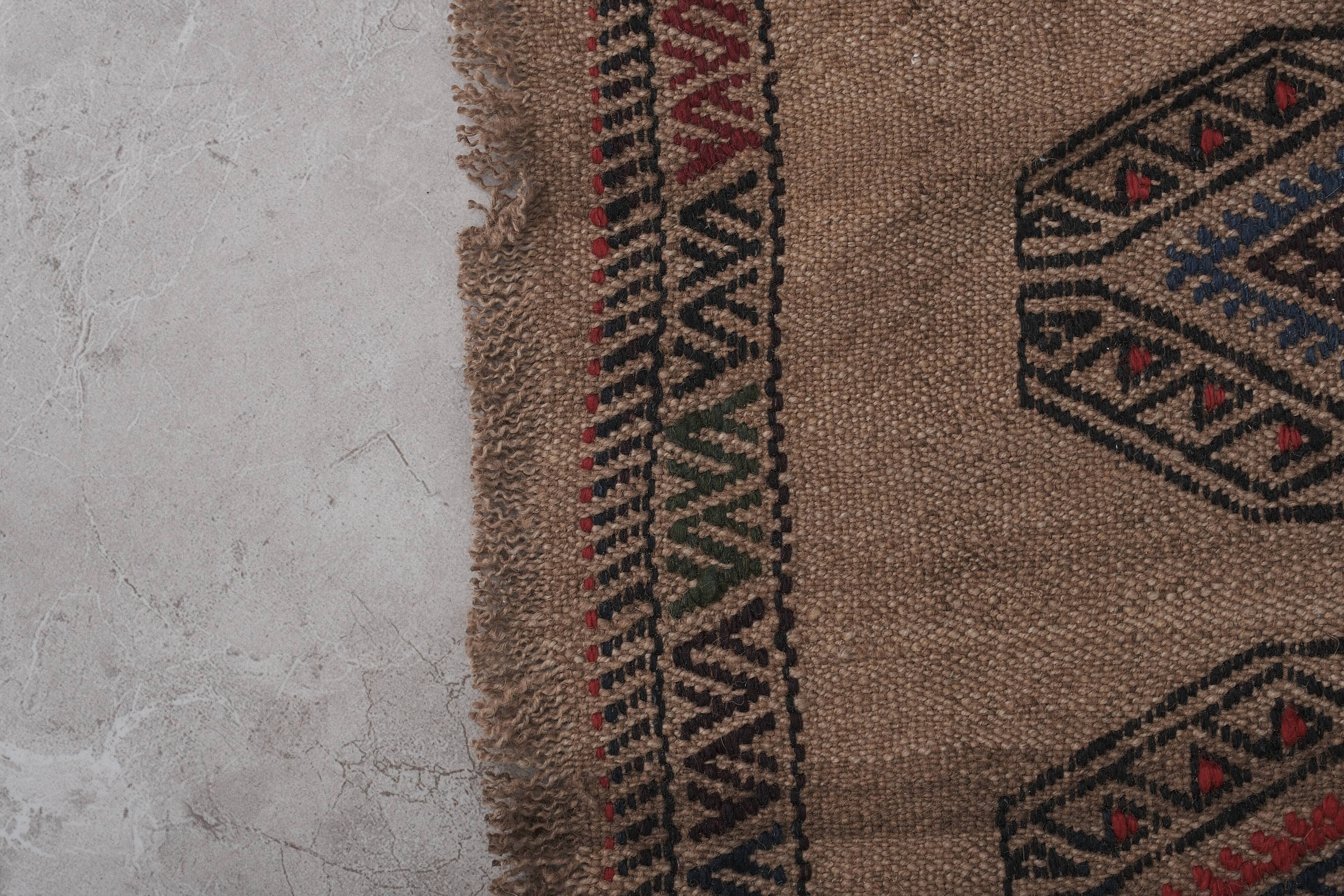 Vintage Turkish Oushak Rug Handwoven 42x402 cm