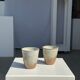 Set of 2 cups in Indonesian ceramic (brown & speckled glazed matte)