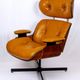 Lounge chair & son ottoman - leather & alu, xxth century