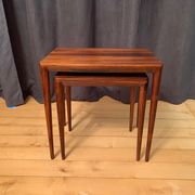 Pair of rosewood tables 64 B, designed by Erik Riisager Hansen, Haslev Møbelsnedkeri, Denmark, 196