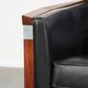 Cow leather Art Deco design armchair with a timeless look