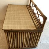 Vintage rattan and bamboo toy chest