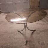70's table Smoked glass, chrome legs