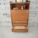 Vintage wooden and rattan secretary