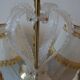 Old chandelier 4 lights plastic sheet and lampshade vintage lighting