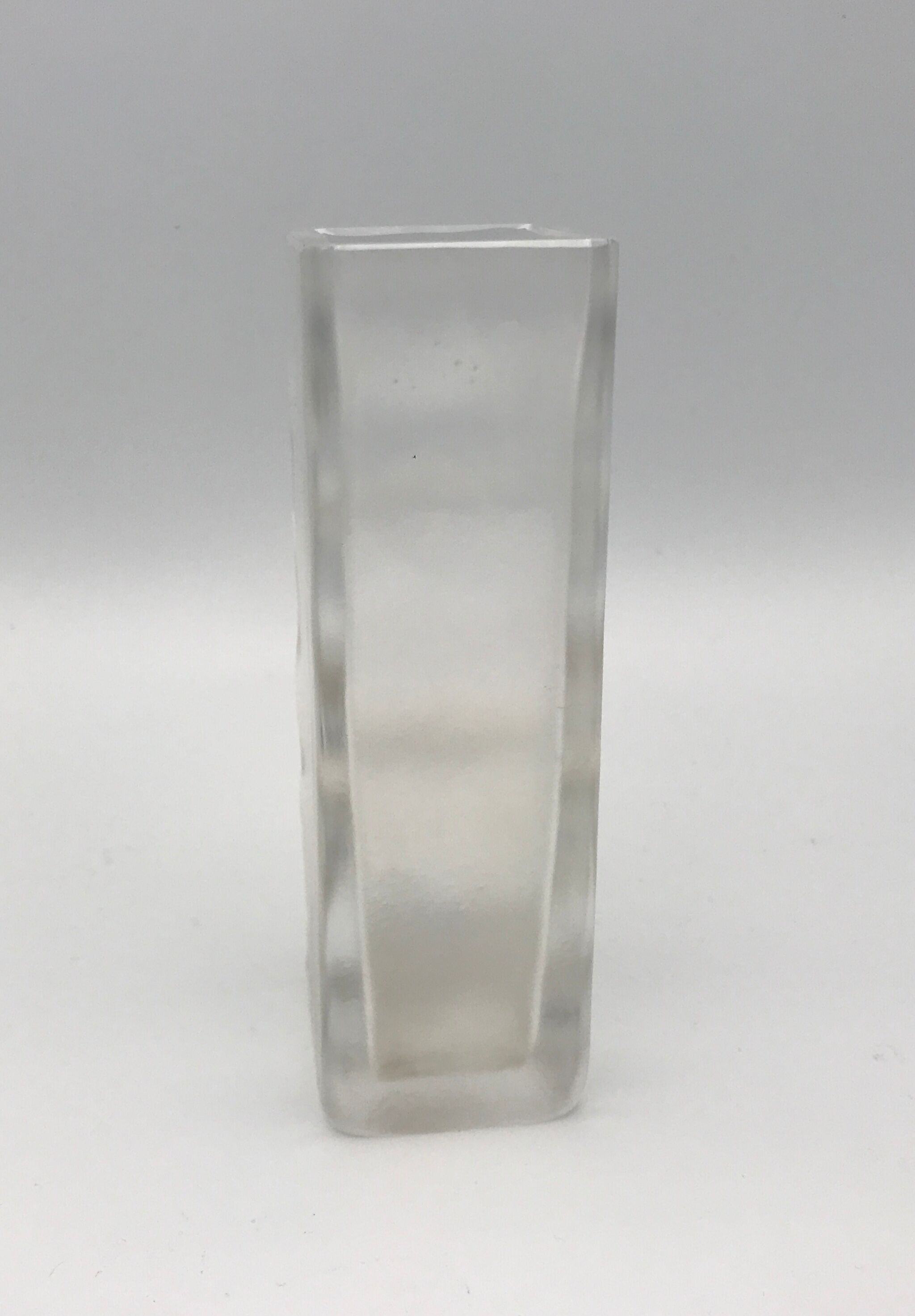Vase in thick glass with frosted effect stamped by claus josef riedel