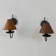Pair of vintage wall lights, copper and black lacquered metal, France, 1970.