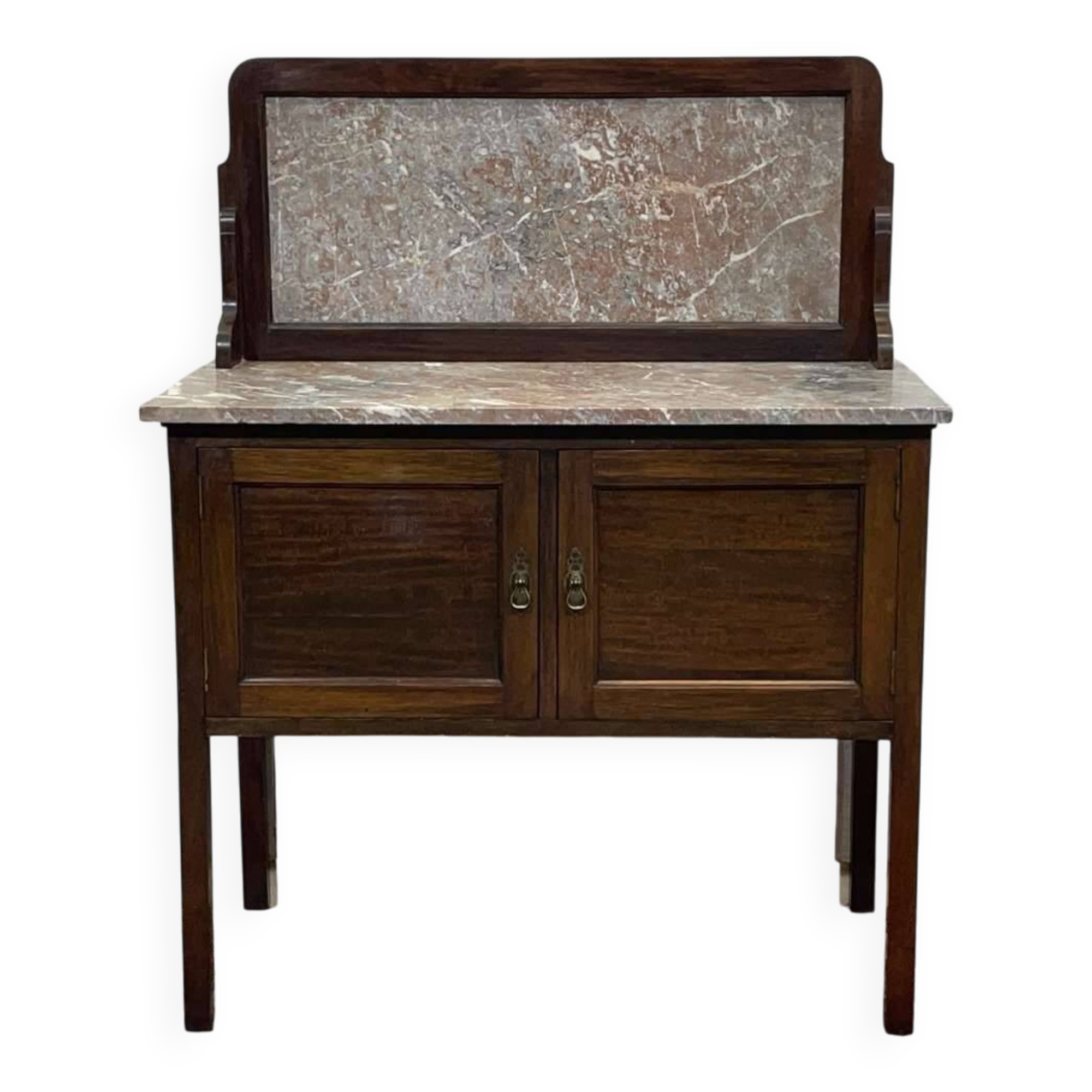 English toilet furniture in mahogany and marble from the early 20th century.