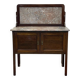 English toilet furniture in mahogany and marble from the early 20th century.