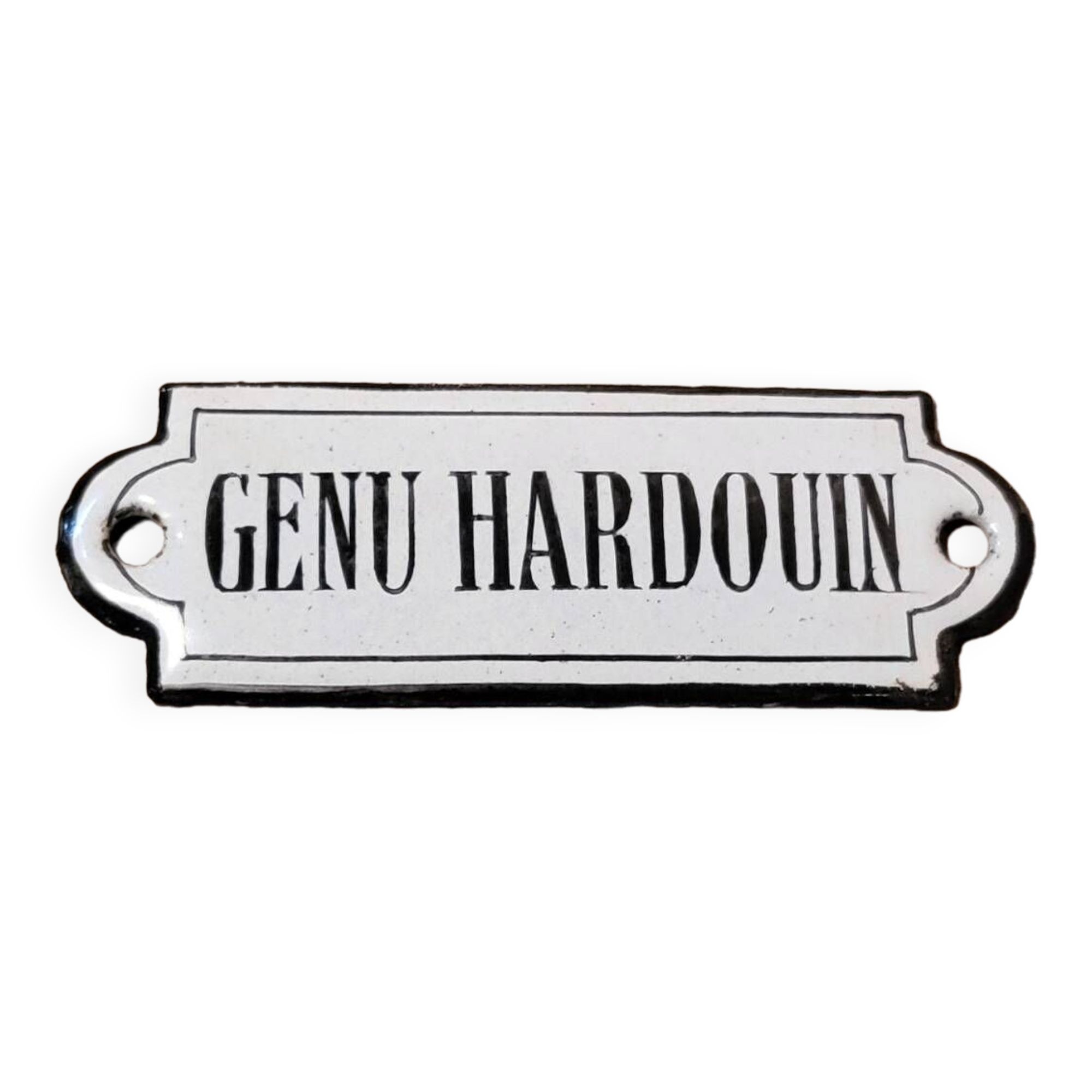 Ancienne Plaque émaillée Bombée - Réf 322 - Origine France - Années 1900 - Noir Et Blanc