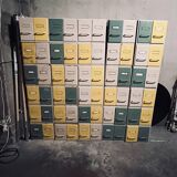 Casiers de bibliothèque en métal vintage (lot de 30 casiers / 60 tirroirs)