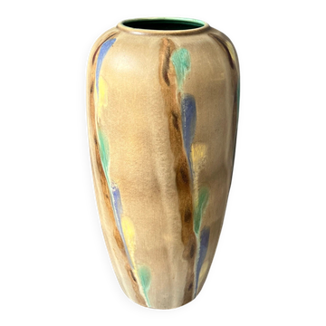 Coloured ceramic vase West Germany