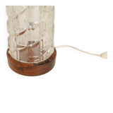 Midcentury table lamps Orrefors teak and glass Sweden