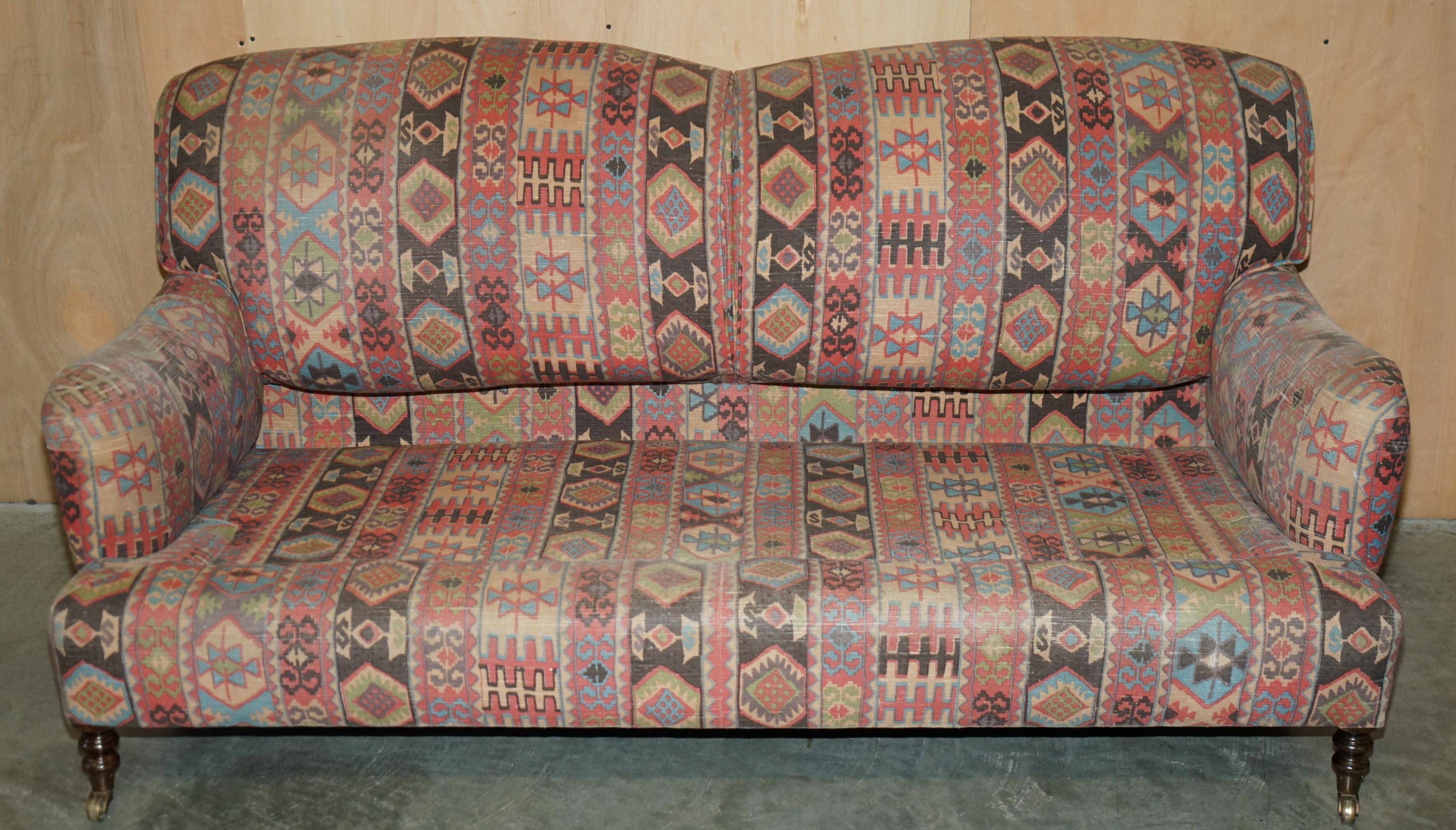 Three-seater Kilim vintage sofa by George Smith