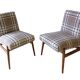 Beige checked fabric armchair in mid-century style, Europe, 1960s