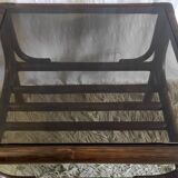 Rattan coffee table and smoked glass 60-70s