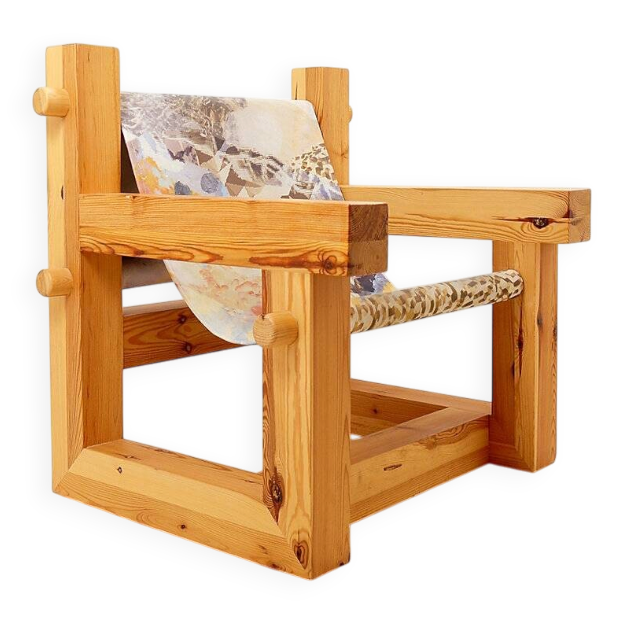 "Lincoln Rocca" armchair in solid pine by KRJST Studio – 21st century
