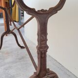 Restaurant bistro table in oval marble and decorated cast iron bases -1m51