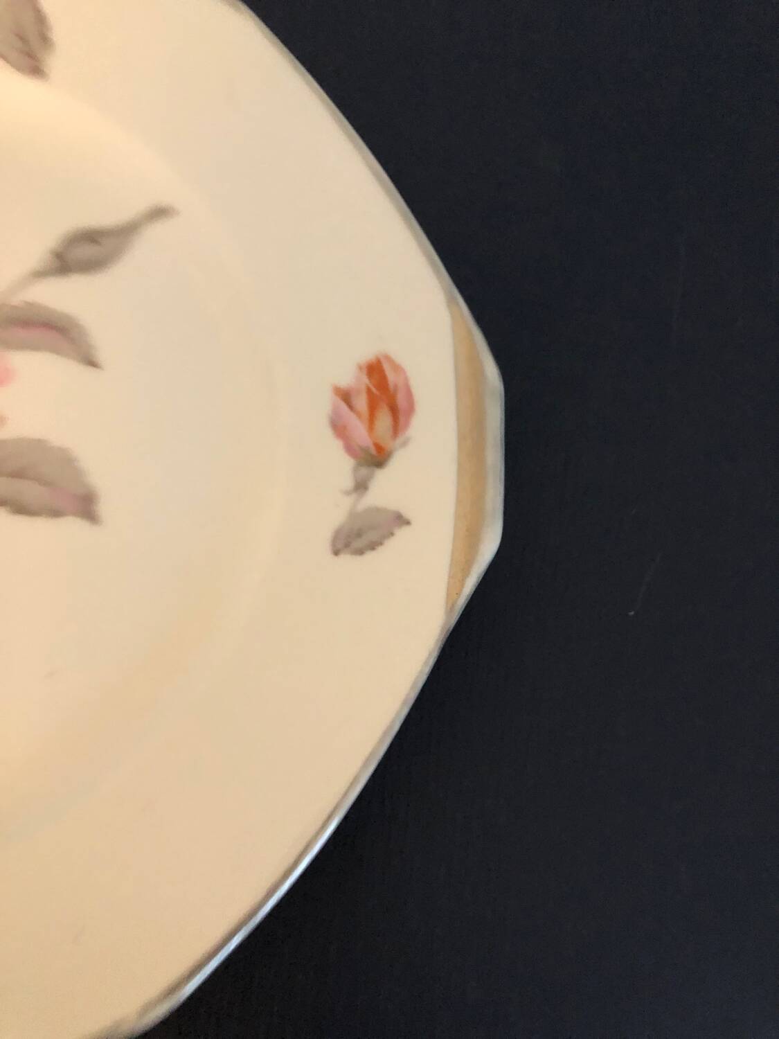 Vintage PL France porcelain dish with rose motifs