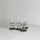 4 verres à eau design en verre épais