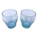 Art Deco 1930s 2 glasses Transparent turquoise blue glass
