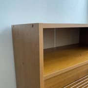 Low storage unit, 70s/80s three height-adjustable shelves