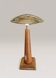 Modernist sculptural lamp wood/chrome/hammered brass - 1970s era