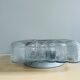 Pair clear glass round and square flush mount flower lamps