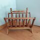 Turned wooden magazine holder