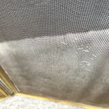 19th century fireplace screen by Bouhon Frères in brass, French spark guard 1890
