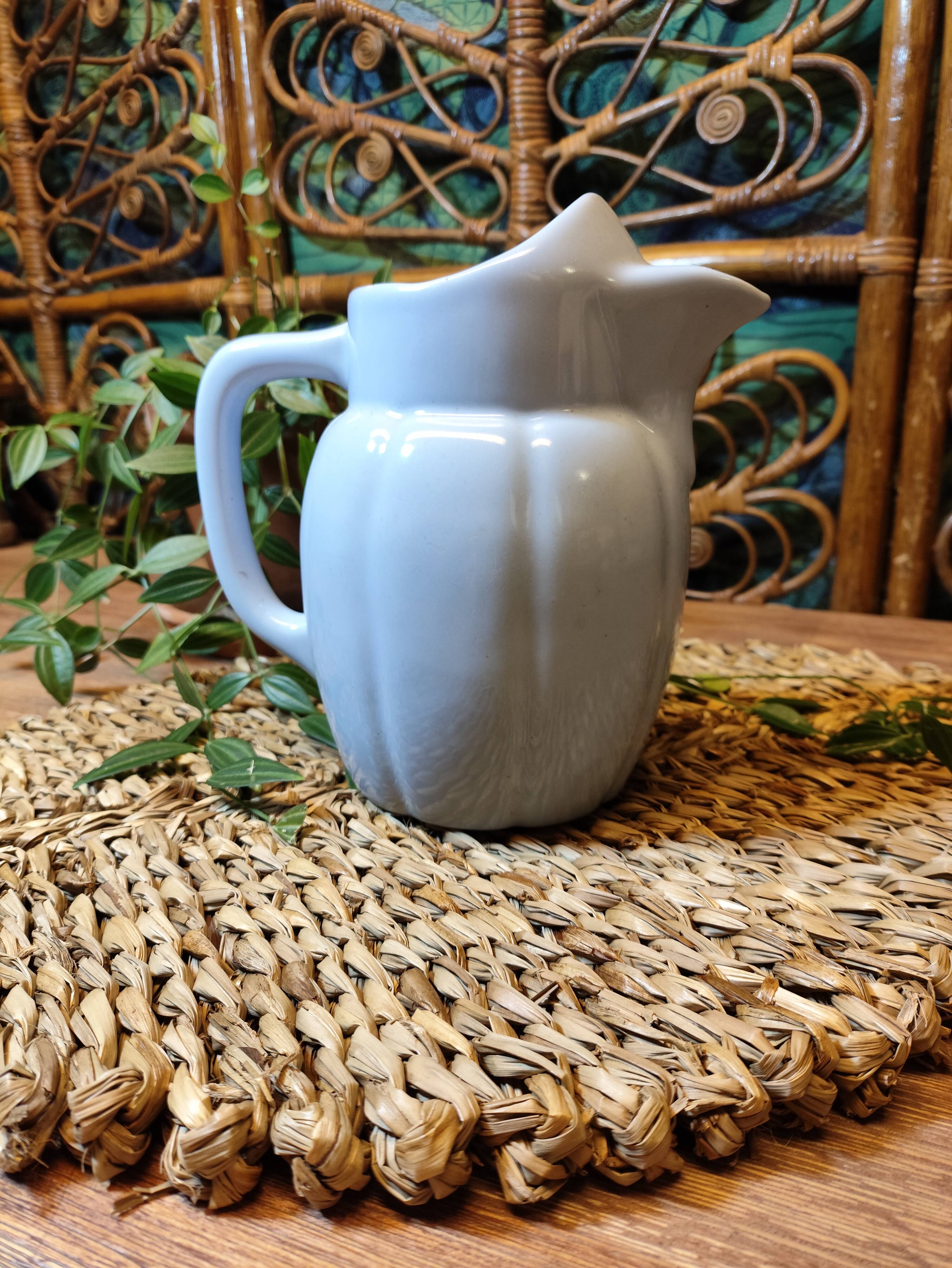 Vintage Lavender Blue Ceramic Pitcher