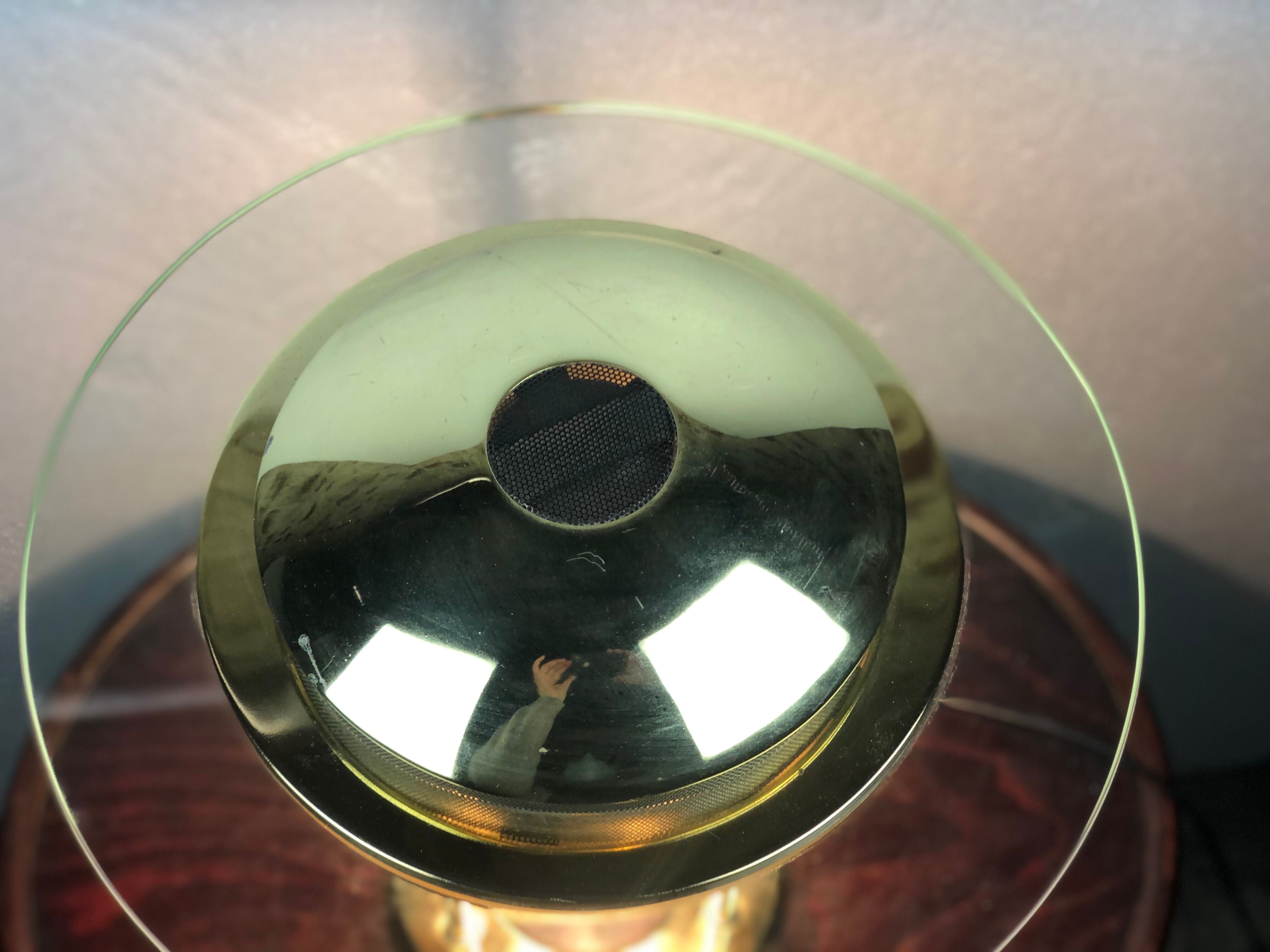 Vintage lamp with glass intensity dimmer and brass Italian design 1980'S
