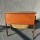 Danish teak sewing table with wicker basket, 1960s