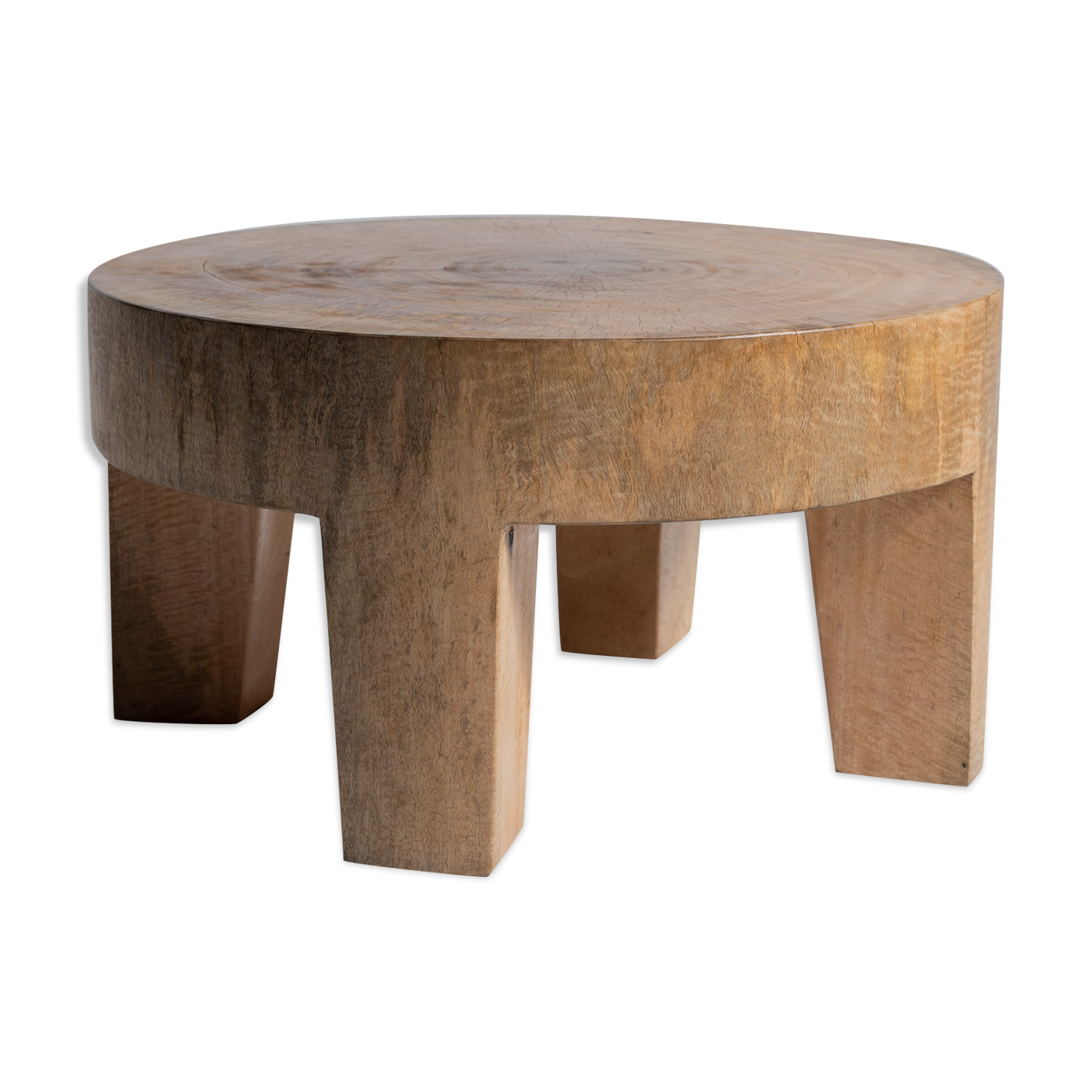 Quadripod coffee table in solid wood monoxyl natural color (dark)