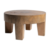 Quadripod coffee table in solid wood monoxyl natural color (dark)