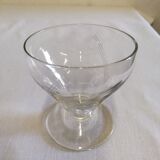12 engraved fine glass aperitif / liqueur glasses