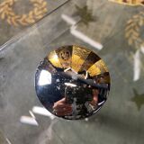 End of glass sofa and plexiglass